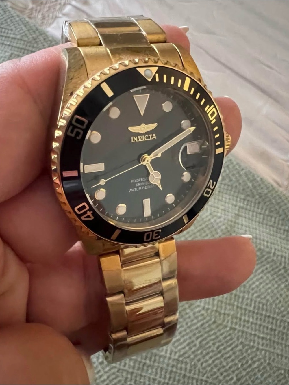 Invicta Gold and Black Diver-Style Women’s Watch